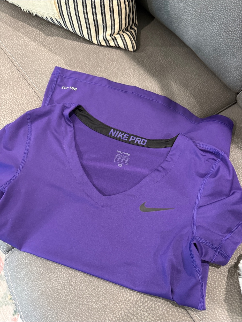 Nike Purple V-Neck Short Sleeve Performance Tee Women’s